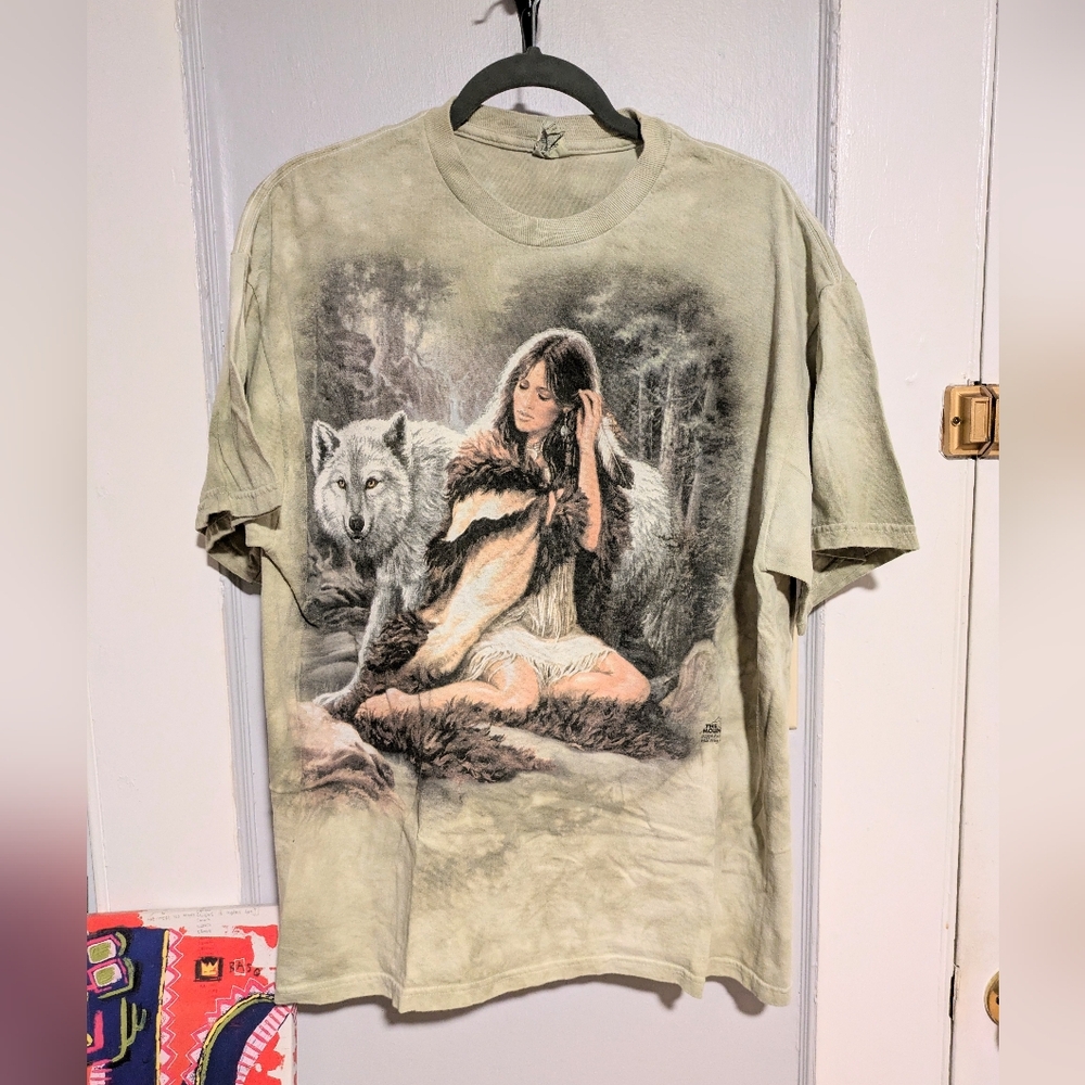 The Mountain Woman with Wolf T-Shirt